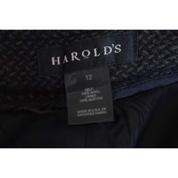 Vintage 90s Black &‎ Green Wool Lined Trousers size 12 | 32 waist - Picture 10 of 10